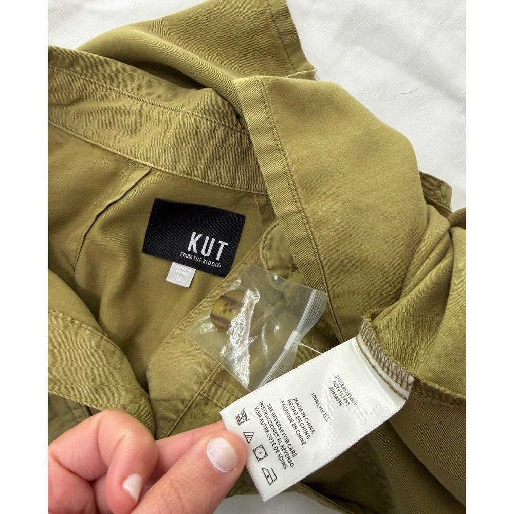 KUT from the Kloth Green Utility Shacket 100% Lyocell Cropped Gorpcore Granola - Picture 5 of 8